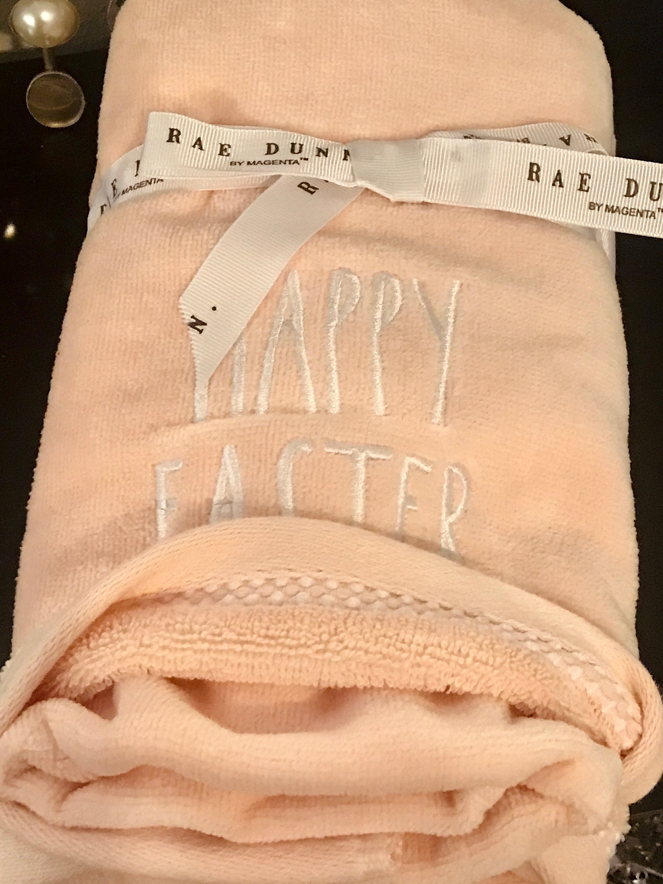 2 Rae Dunn Easter hand Towels Beautiful pale pink terry cloth Etsy