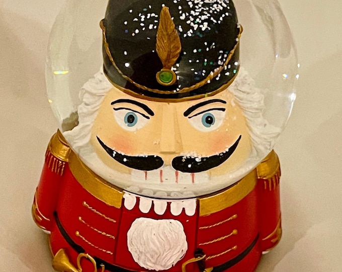 Musical Nutcracker Snow Globe, Glass Water Globe, Nutcracker on a