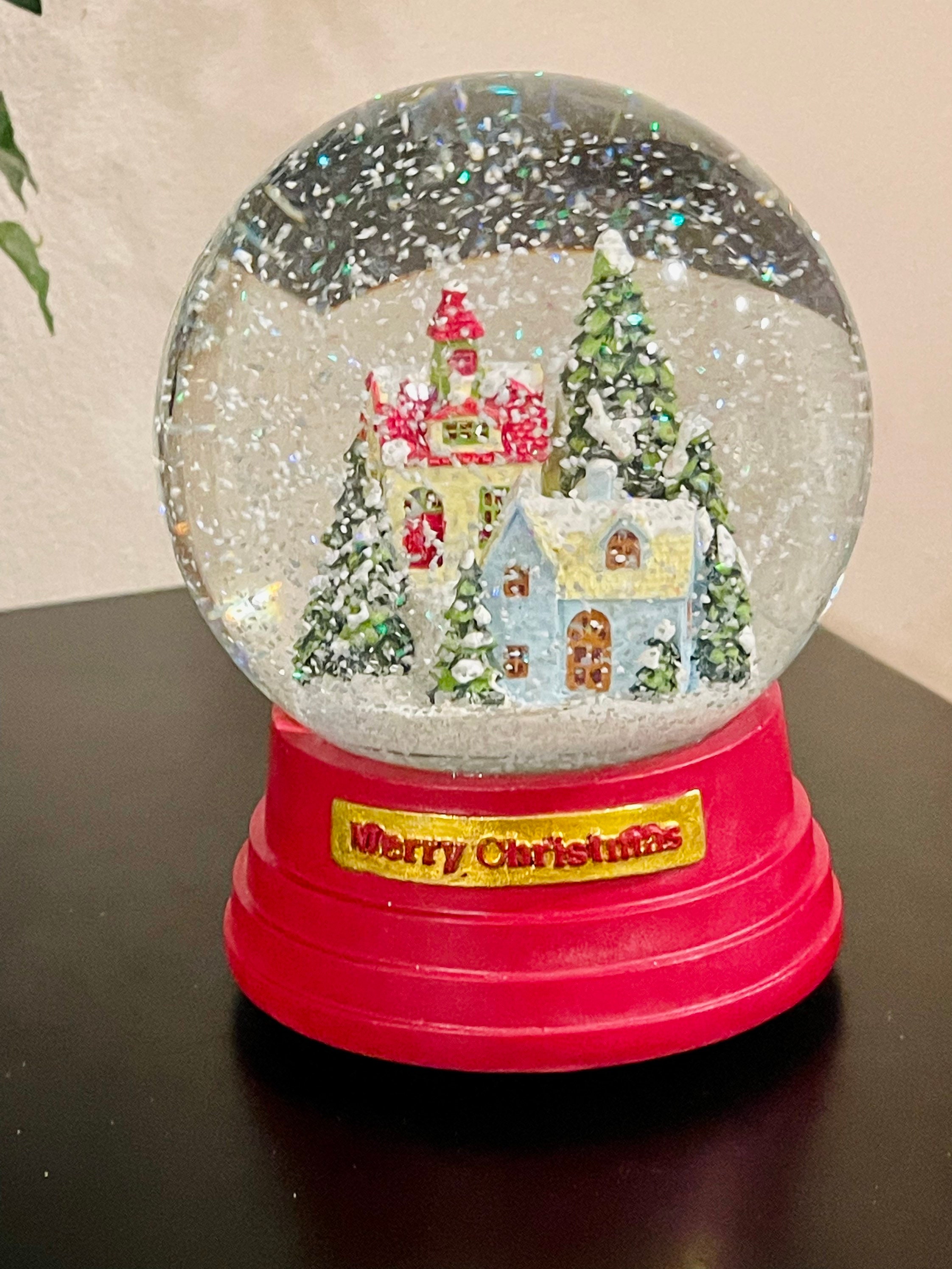 Christmas Musical Snow Globe Displays a Cozy Whimsical Winter Etsy