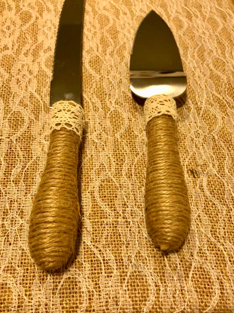 Wedding Cake Serving Knife and Spatula Set Country Chic Etsy