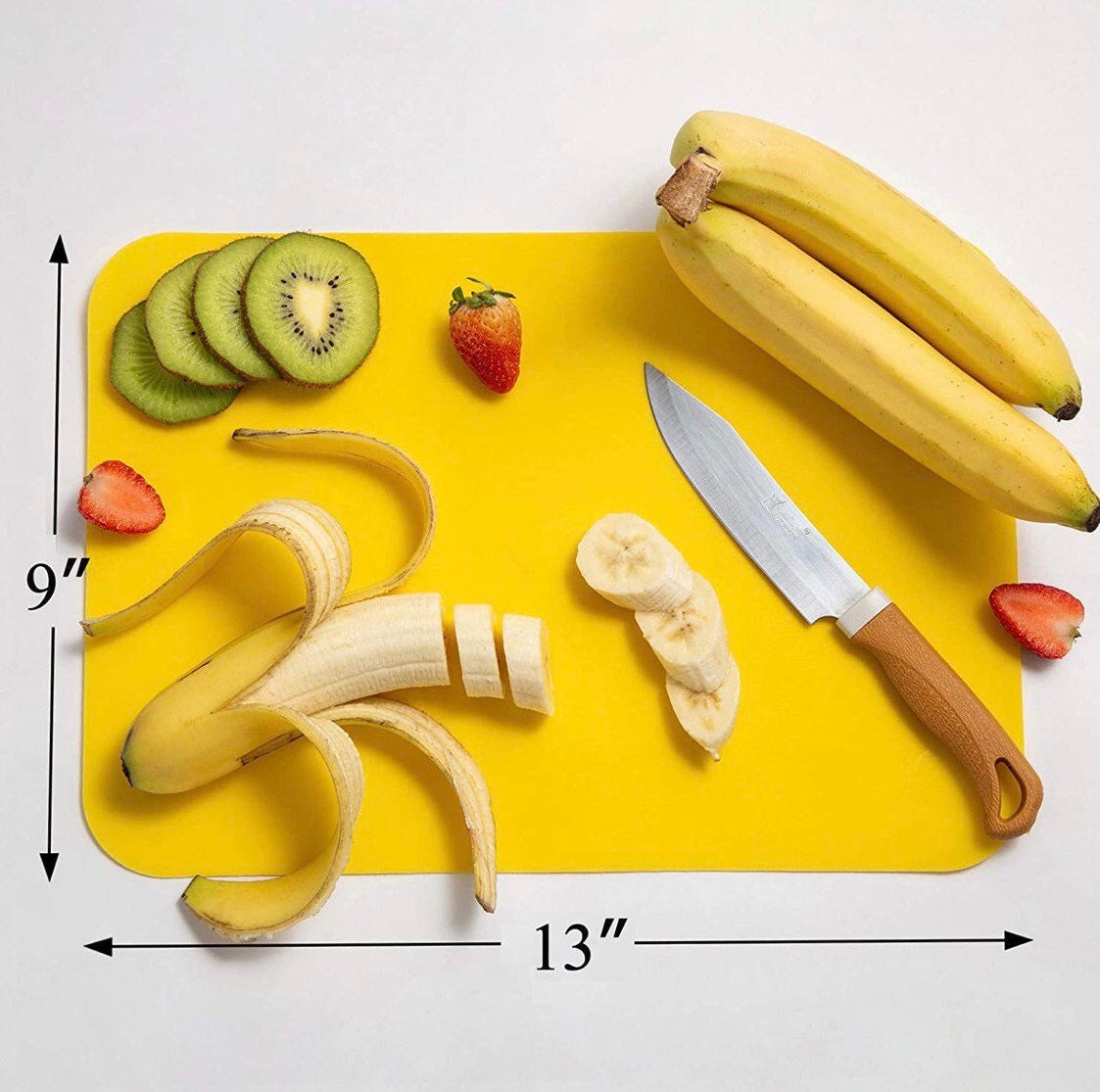 Flexible Plastic Kitchen Cutting Board Mats Set, Food Safe PP Material  Dishwasher Safe double-sided Chopping Board with hanger, Beige
