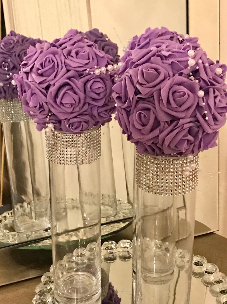 6 Flower Kissing Balls in Purple or Color of Your Choice With Etsy