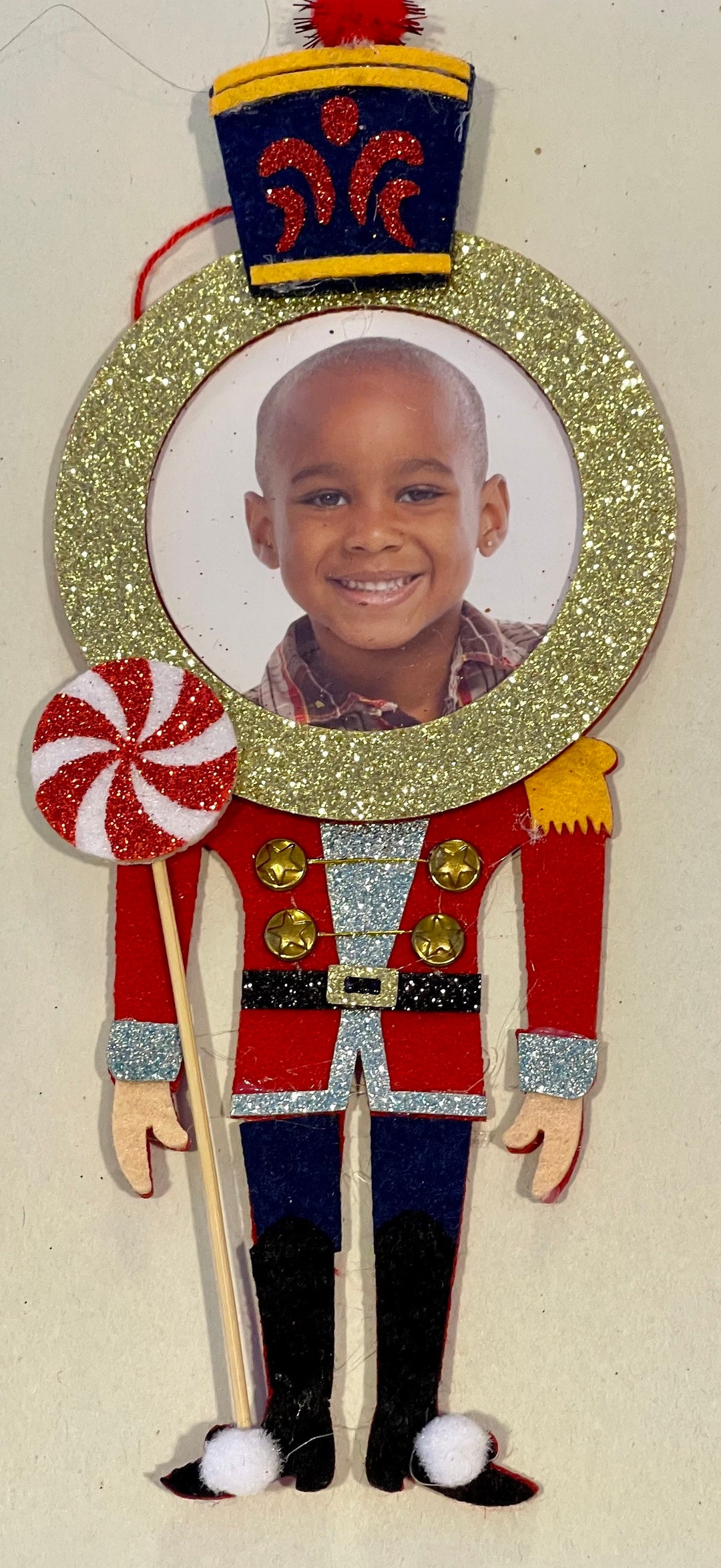 Nutcracker Picture Frame Christmas Tree Ornament, Festive Christmas