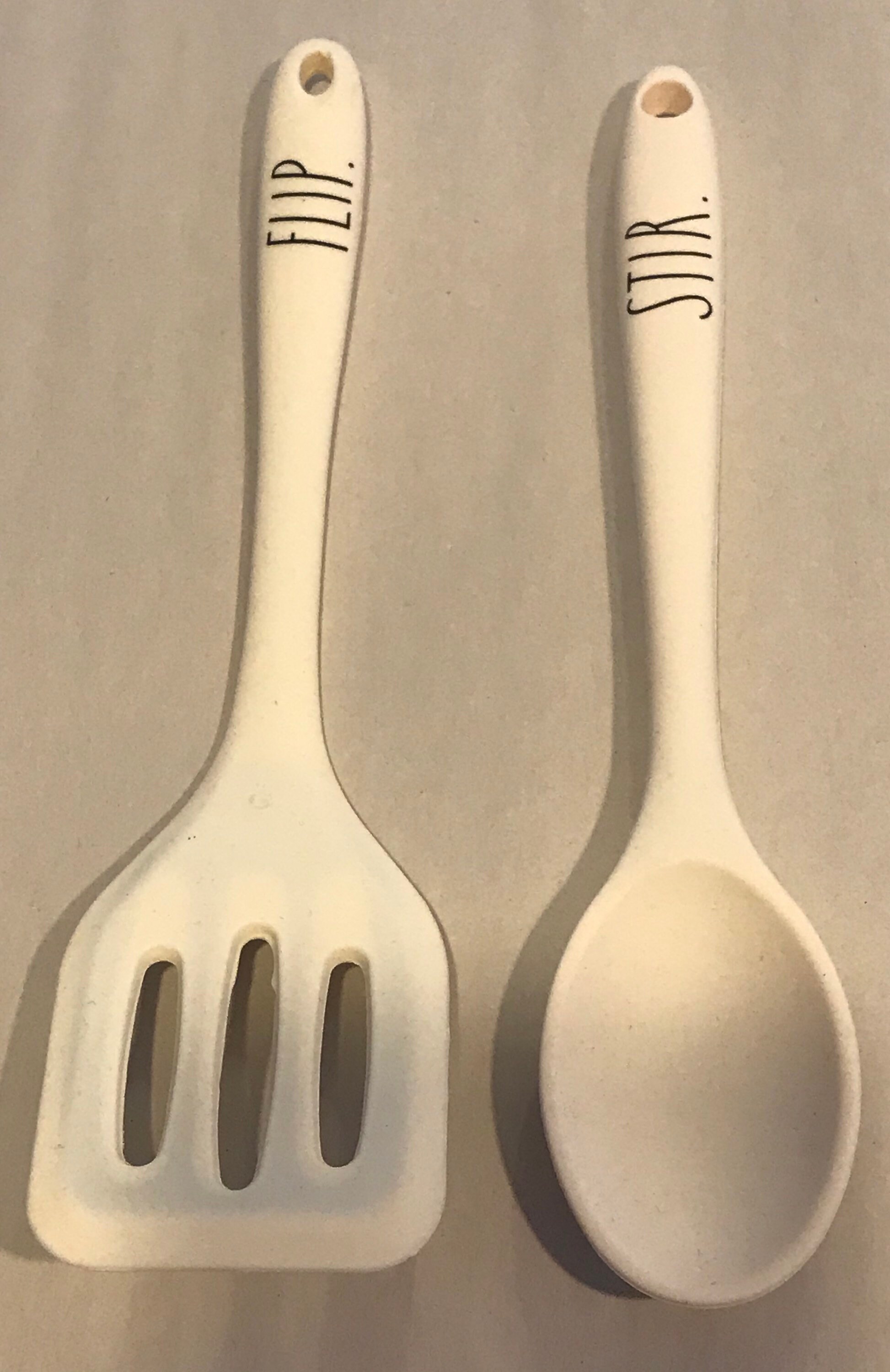 Rae Dunn Silicone spatula and spoon set handles say FLIP Etsy