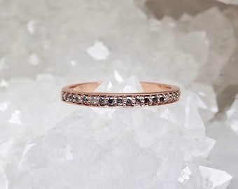 Salt and Pepper Pavé, Half Eternity Band
