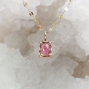 14k Pink Tourmaline Necklace