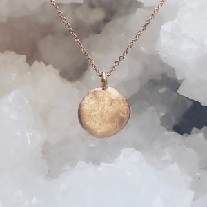 Solid Gold Handmade Coin Pendant, Raw Gold, Hammered Gold