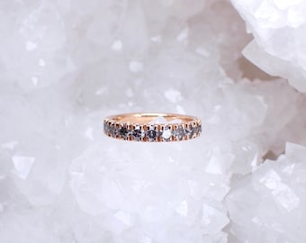 XL Diamonds Half Eternity Band with Salt and Pepper Diamonds