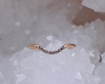 Petite Pavé Curved Wedding Band
