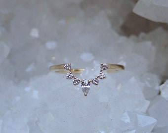 White Diamond Crown Ring