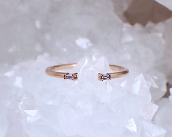 Baguette Cuff Wedding Band with White Diamonds