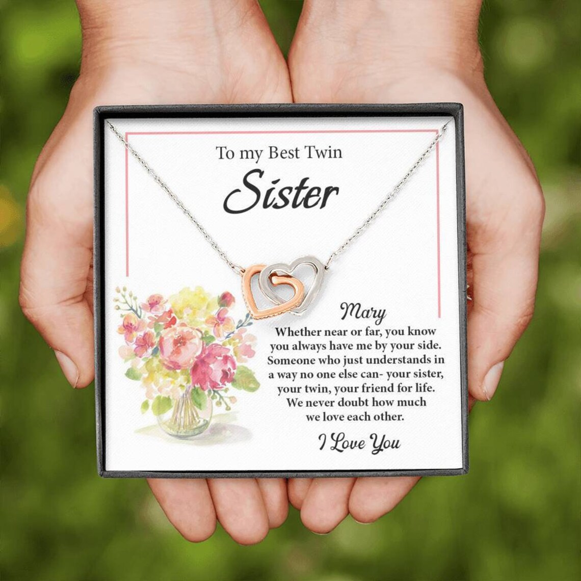 Twin Sister Gift Necklace Personalized Best Twin Sisters | Etsy