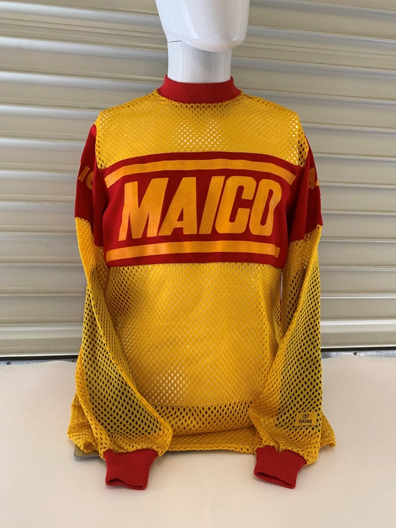 Viking Vintage Maico Red and Yellow Mesh Jersey Si