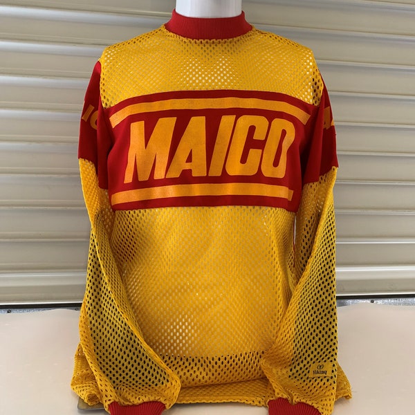 Viking Vintage Maico Red and Yellow Mesh Jersey Size XL