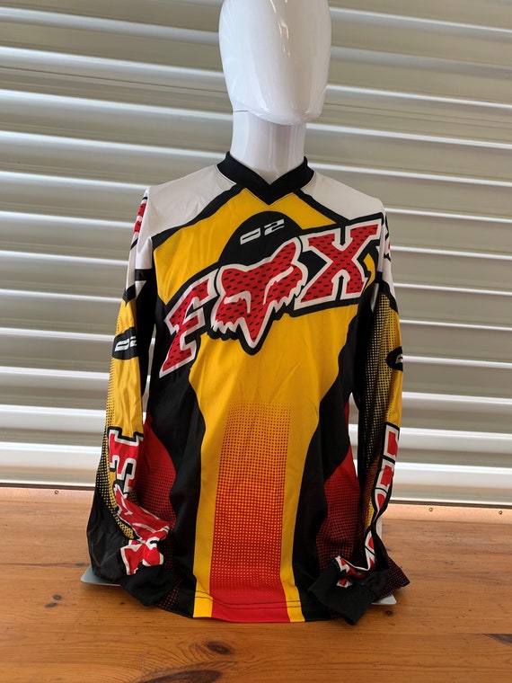 Vintage Fox Yellow & Red Long Sleeve Jersey