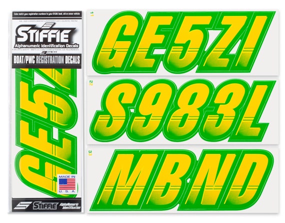 STIFFIE Techtron TT10 Boat PWC Letter Number Decal Registration PURPLE BLACK - Foto 9