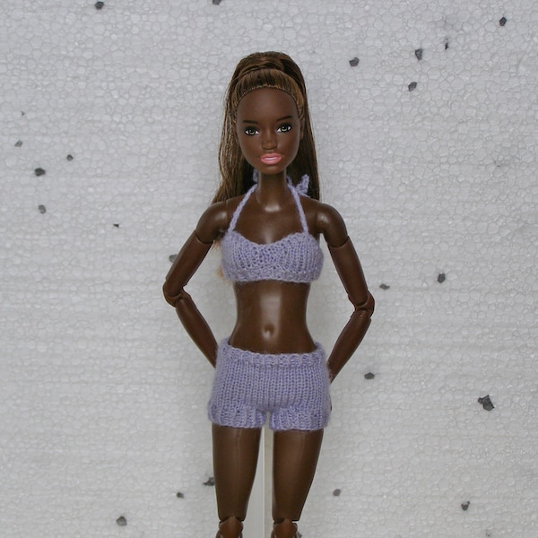 Sporty doll bathing suit, Boy short swimsuit, Two piece exercise outfit