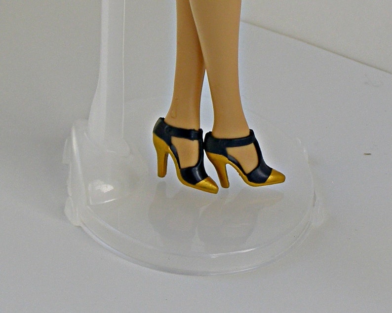Black Gold High Heel Shoes Barbie Doll Shoes Unique Gift for | Etsy