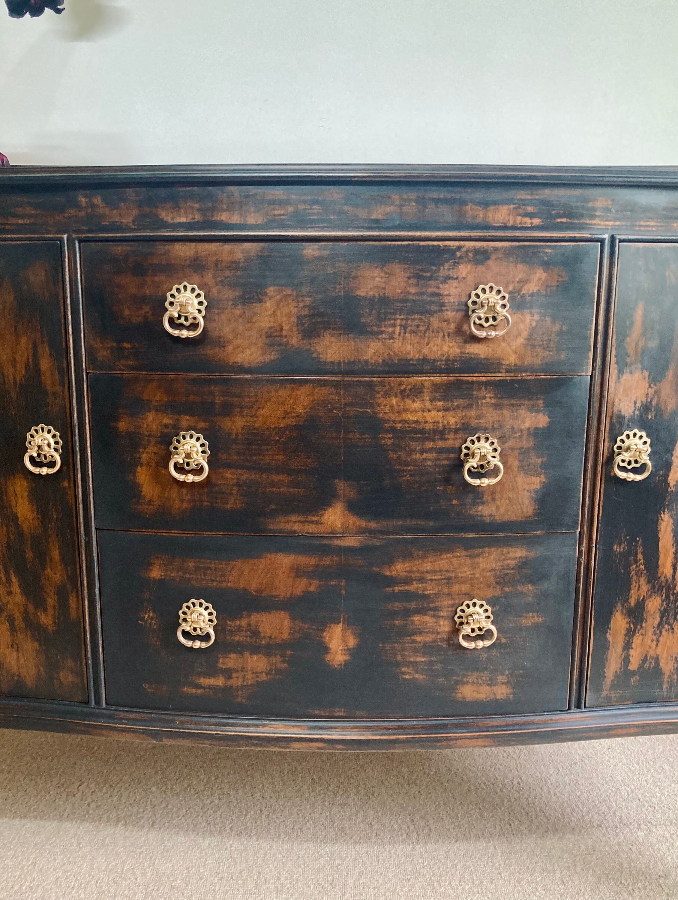Dramatic Distressed Sideboard in Black Etsy