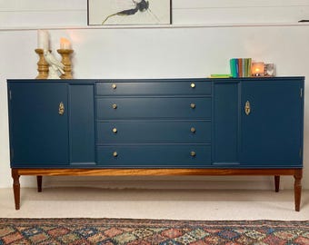 Long Sideboard painted Deep Blue