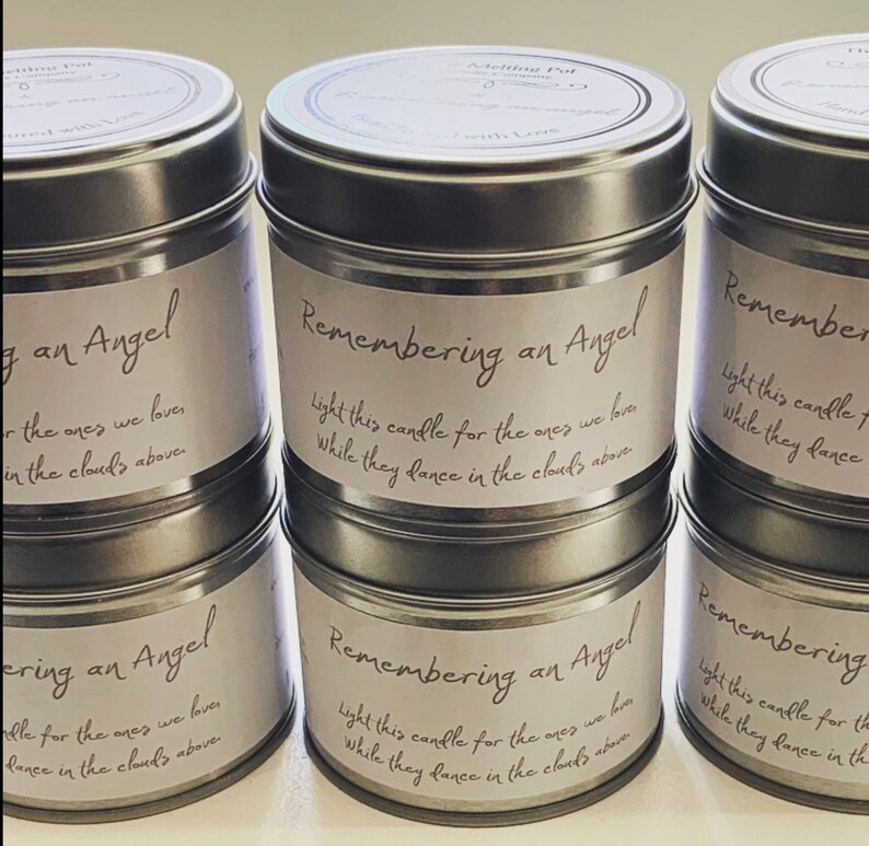 Angel candle Angel wings Remembering an angel Memorial Etsy