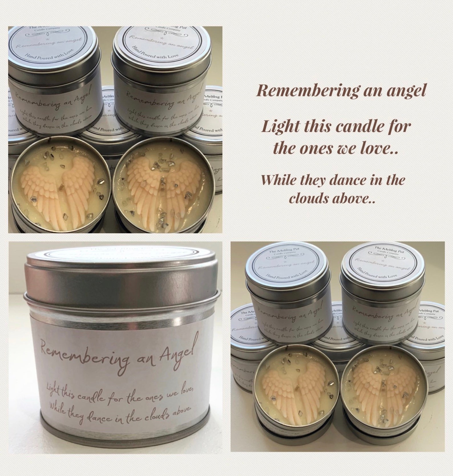 Angel Candle Angel Wings Remembering an Angel Memorial Etsy UK