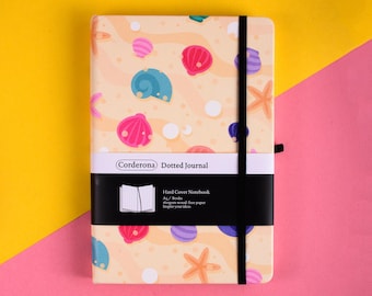 Summer Beach Bullet Dot Grid Journal Hard Cover A5 160gsm Ultra Thick Dotted Notebook