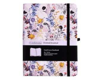B6 Vintage Floral Bullet Dotted Journal Elastic Band 160gsm Hardcover Dot Grid Notebook