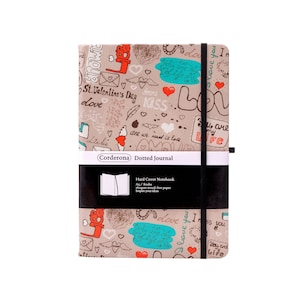 A5 Valentine&#39;s Day Bullet Dot Grid Journal Hard Cover Elastic Band 160gsm Dotted Notebook