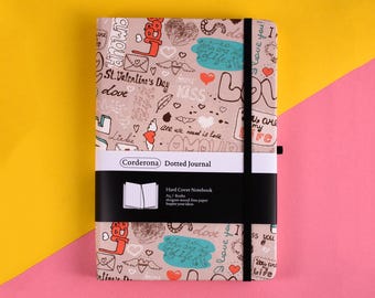 Valentine's Day A5 Bullet Dotted Journal: Hard Cover Dot Grid Notebook
