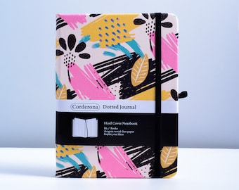 Memphis Bullet Dot Grid Journal Elastic Band 160gsm B6 Hardcover Dotted Notebook