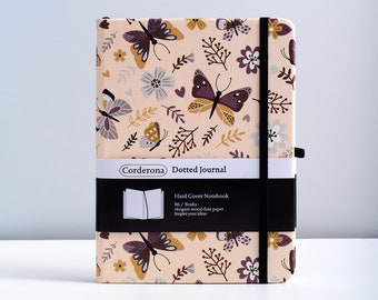B6 160gsm Bullet Dotted Journal Schmetterling Hardcover Dot Grid Notizbuch