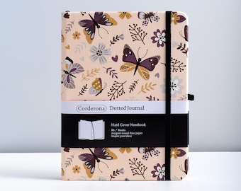 Schmetterling B6 Bullet Dot Grid Journal Hard Cover 160gsm Gepunktetes Notizbuch