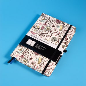 A5 160gsm Bullet Dot Grid Journal Floral Hard Cover PU Elastic Band Office Dotted / Lined Notebook