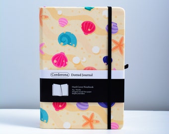 Summer Beach Bullet Dot Grid Journal Hard Cover A5 160gsm Ultra Thick Dotted Notebook