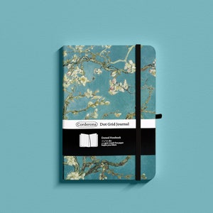 A5 Van Gogh Bullet Dot Grid Journal Hardcover Paintings Blossoming Almond Tree Dotted Notebook