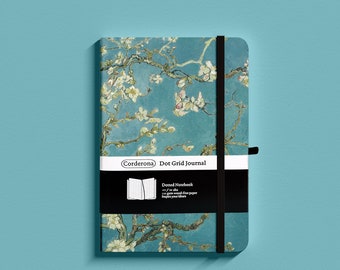 A5 Bullet Dotted Journal Hardcover Van Gogh Paintings Blossoming Almond Tree Dot Grid Notebook