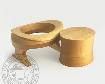 Handmade London Topper Hat Block Set: Millinery Hat Making Mould