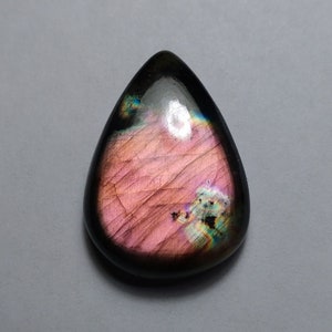 Cabochon di spettrolite naturale, Cabochon a forma di pera di spettrolite, Cabina di spettrolite, Labradorite multi viola, Spettrolite di avvolgimento del filo, 27 MM