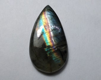 Natural Spectrolite Cabochon, Spectrolite Pear Shape Cabochon, Spectrolite Cab, Multi Purple Labradorite, Wire Wrapping Spectrolite, 36 MM