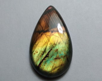 Natural Spectrolite Cabochon, Spectrolite Pear Shape Cabochon, Spectrolite Cab, Multi Purple Labradorite, Wire Wrapping Spectrolite, 32 MM