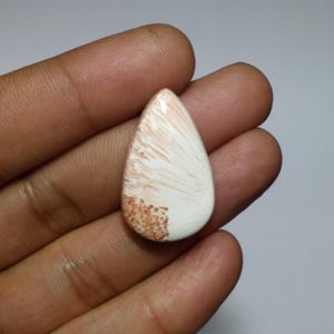 Roze scoleciet cabochon, scoleciet cabochon, peervormige cabochon, scoleciet cabochon, topkwaliteit scoleciet cabine, scoleciet cabine voor draadwikkeling, 31 mm