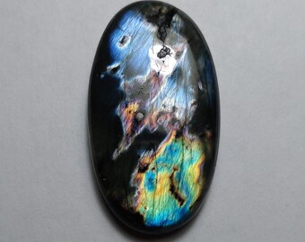 Natural Spectrolite Cabochon, Spectrolite Oval Shape Cabochon, Spectrolite Cab, Multi Purple Labradorite, Wire Wrapping Spectrolite, 40 MM