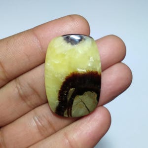 Gele septarian cabochon, gele septarian kussenvorm cabochon, septarian cab, topkwaliteit septarian, cabochon voor draadwikkeling, 39 mm