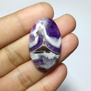 Cabochon améthyste Dream, Cabochon ovale en améthyste à motif, Cabochon améthyste, Cabochon améthyste de qualité supérieure, Cabochon améthyste pour enrouler du fil, 38 mm