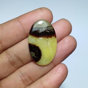 Gele septarian cabochon, gele septarian cabochon met ovale vorm, septarian cab, topkwaliteit septarian, septarian cab voor draadwikkeling, 35 mm