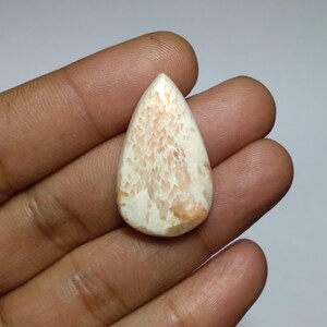Roze scoleciet cabochon, scoleciet cabochon, peervormige cabochon, scoleciet cabochon, topkwaliteit scoleciet cabine, scoleciet cabine voor draadwikkeling, 33 mm
