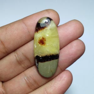 Gele septarian cabochon, gele septarian cabochon met ovale vorm, septarian cab, topkwaliteit septarian, septarian cab voor draadwikkeling, 45 mm