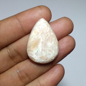 Roze scoleciet cabochon, scoleciet cabochon, peervormige cabochon, scoleciet cabochon, topkwaliteit scoleciet cabine, scoleciet cabine voor draadwikkeling, 35 mm