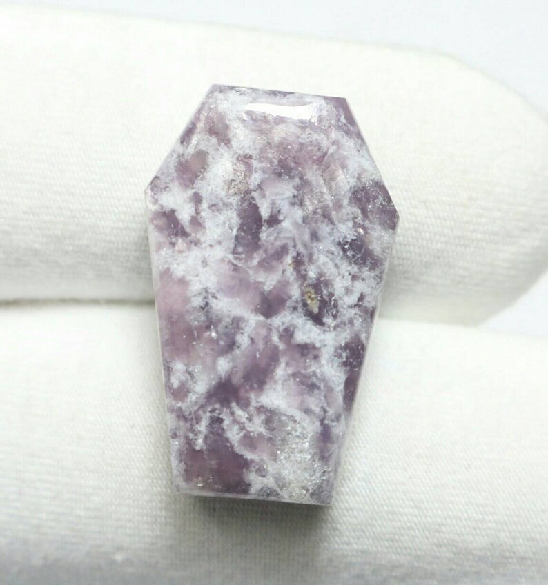 Natural Lepidolite Beautiful Coffin Shape Cabochon